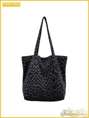 Leopard Print Tote Bag Soft Lightweight Large Shoulder Purse Travel Satchel